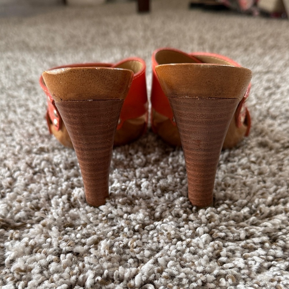 Michael Kors Orange Heeled Sandals - Picture 4 of 4